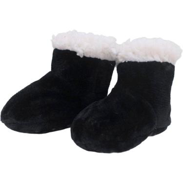 Imagem de Pantufas Sapatinho Inverno Preto Para Bebês De 0 a 12 Meses