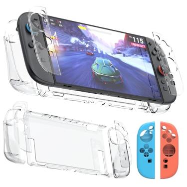 Imagem de EasySMX Dockable Protective Case for Nintendo Switch 2 (2025) – Slim PC Shell with Shock-Absorbing Grip, Split Design, Includes 2 Bonus Silicone Joy-Con Covers