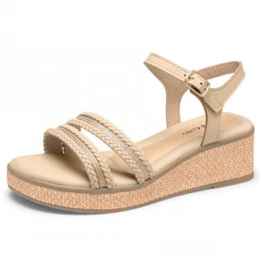 Imagem de Sandália Anabela Menina Conforto Festa Strass Pink Cats