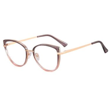 Imagem de Óculos de grau gatinho feminino com dobradiça de mola e bloqueio de luz azul (5)