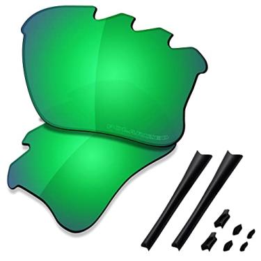 Imagem de SAUCER Lentes de reposição premium e kits de borracha para Oakley Flak Jacket XLJ ventilado | Flak Jacket XLJ Óculos de sol ventilados Low Bridge Fit de alta definição - Verde jade polarizado