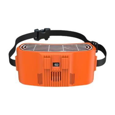 Imagem de KiBcsLic Ventilador de cintura, ventilador de cinto, refrigerador portátil, dispositivo de resfriamento multiuso para viagens, esportes ao ar livre, Semicondutor Laranja