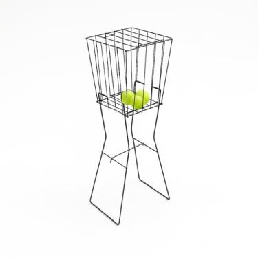 Imagem de Cesto Coletor Bolas Tenis Beach Tennis Pegador 75 Bolas Quadra Fiver Aço Carbono Areia Praia