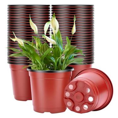 Imagem de VIVOSUN 50 vasos de plantas para berçário de 15 cm, vasos de plástico para mudas de flores