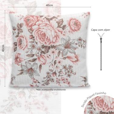Imagem de Capa de Almofada Avulsa Piquet Favinho 40x40cm C/Zíper (ROSEIRA)