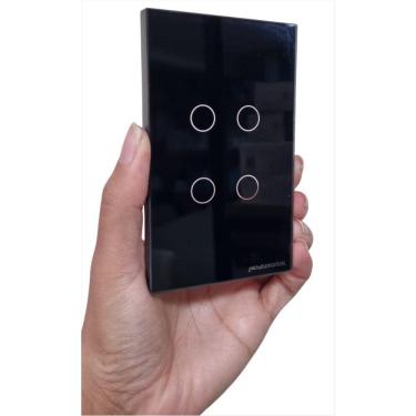 Imagem de Espelho Frontal Vidro Interruptor 4X2 4 Botões Novadigital