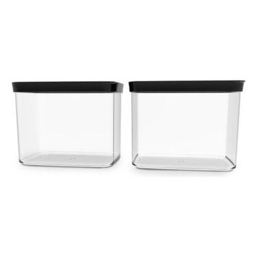 Imagem de Kit Conjunto 02 Potes Herméticos Para Mantimentos Acrílico - Helsim, P