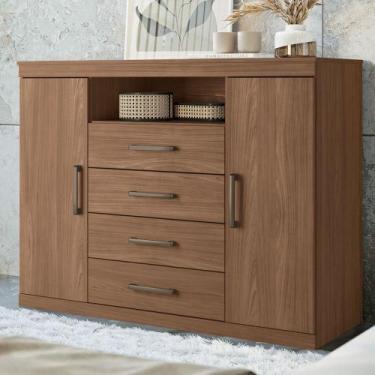 Imagem de Cômoda Havana Master 2 Portas 4 Gavetas Jatoba - Santos Andirá, Marrom
