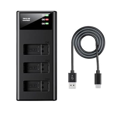 Imagem de Palogreen Carregador de bateria GoPro Hero 12/11/10/9, carregador rápido USB de 3 canais, visualização LCD em tempo real do nível de energia da bateria