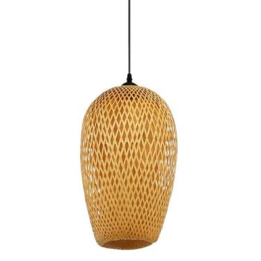 Imagem de Lustre Pendente Java White Arrow em Bambu Natural  40x20 cm