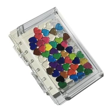 Imagem de Sclmgo Caderno de Páginas Soltas, Fichário com 6 Argolas, Planejador, Capa Transparente, Fichário para Desenho, Estudantes, Anotações, Esboços, Coração A7