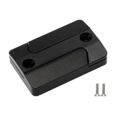 Imagem de Mqetly Tampa Do Reservatório de Fluido de Freio Dianteiro para Motocicleta, Proteção Decorativa de Liga de Alumínio para Bomba de Cilindro de Motocicleta Par, Preto