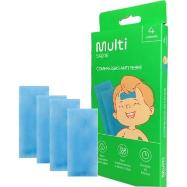 Imagem de Compressas Gel Refrescante Adesiva Antitérmica Alívio Imediato para Febre,injeção Pós-Vacina, Picadas de Insetos, Inchaços, Dores de Cabeça,Antifebre - Caixa com 4 compressas