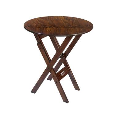 Imagem de Mesa Madeira Redonda 68cm Diametro Dobravel Jantar Cozinha Imbuia