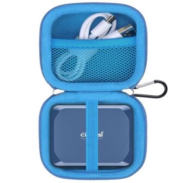 Imagem de Lacdo Mala de transporte para disco rígido para SSD portátil Crucial X10 / Crucial X9 / X9 Pro / X10 Pro 1/2/4/6/8 TB Material EVA resistente e durável, à prova de impactos e à prova de água, Azul