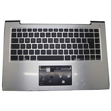 Imagem de Teclado PalmRest para laptop Para CCE T345 T745 64110018802 DOK-V6365A Brasil BR Silver Sem touchpad