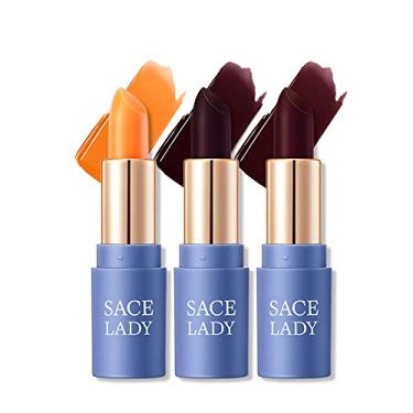 Imagem de SACE LADY Conjunto de bálsamo labial matizado, hidratante natural para lábios secos e rachados, batom feminino que muda de cor de longa duração, 3 tons