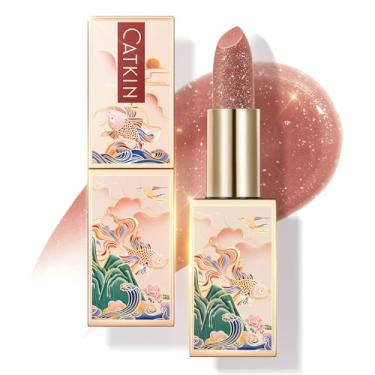 Imagem de CATKIN Bálsamo labial com glitter, hidratante labial ultra hidratante, cuidado labial com vitamina E, nutritivo para lábios rachados e secos, 3,4 g C12 Sirius - marrom dourado
