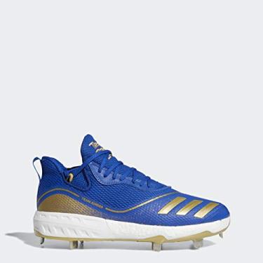 Imagem de adidas Tênis de beisebol masculino Icon V Bounce Cleats, Azul royal/branco/dourado metálico, 45