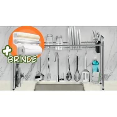 Imagem de Escorredor De Louças Suspenso Inox Ajustável Arthi + Brinde 4208, crom