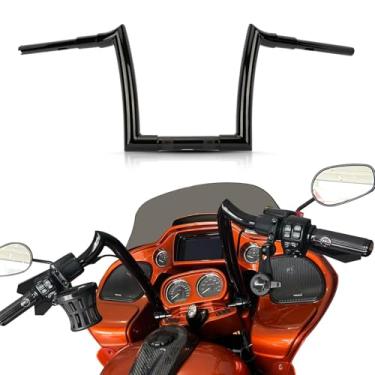 Imagem de Ape Hanger Motorcycle Handlebars - Ohhmoto 1-1/2" 1.5 inch Hanger Bar for Dyna Softail Sportster XL 883 1200 Most Year,for 1994-2023 Road King and for 1998-2013 Road Glide 12" Rise