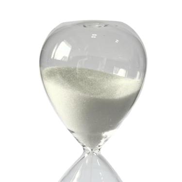 Imagem de Ampulheta de Vidro Temporizador De Areia 5 10 30 60 Minutos Conta Tempo(Branco 30 Minutos)