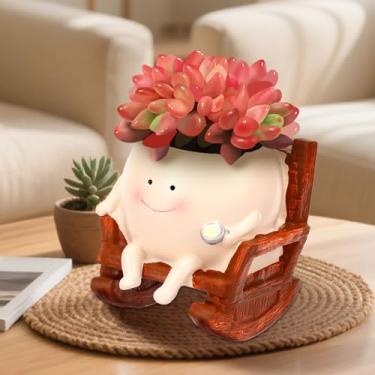 Imagem de Vaso de plantas com 3 peças, vaso de resina para pendurar no rosto com orifício de drenagem para suculenta pérola e agave