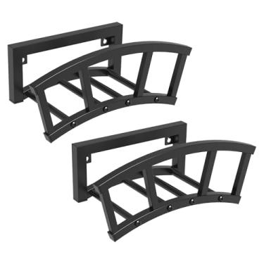 Imagem de Pacote com 2 suportes de mangueira de jardim montados na parede, suporte de mangueira de água de metal resistente para uso ao ar livre, comporta tubo de água de 38 metros, organizador de mangueira