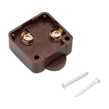 Imagem de Baoblaze Interruptor de controle de lâmpada de porta de armário, normalmente fechado, acessórios de substituição para luz de armário automática para porta de, Marrom