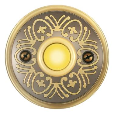 Imagem de LZVXTYM Botão de campainha de metal seguro requintado acabamento bronze botão iluminado fácil de instalar com fio iluminado campainha de porta para sua casa