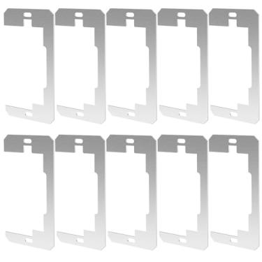 Imagem de ZJMCAJY Espaçador de placa de parede, 10 peças, placa de nivelamento de metal, nivelador, dispositivo duradouro, nivelador, receptáculo multiuso, espaçadores de calços para reparo de tomada de parede