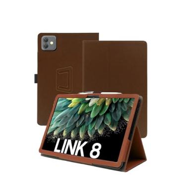 Imagem de Capa para tablet Blackview Link 8 Android 15 de 12,7 polegadas, capa de couro premium WUNIAK para tablet Blackview Link 8 Android 15 de 12,7 polegadas com alça de mão para tablet, marrom