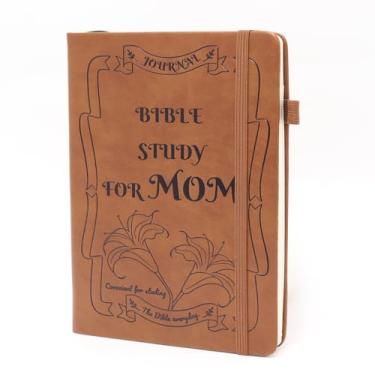 Imagem de Yelakey Diário de estudo da Bíblia – Caderno de couro para diário de fé cristã, materiais de estudo bíblico da igreja, presentes, 14 cm × 21 cm (estudo bíblico para mãe)