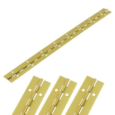 Imagem de LC LICTOP Dobradiça de piano resistente, 4 peças de dobradiças contínuas e planas longas para piano, ferragens para móveis para barco, porta de armário, caixa (ouro, 400 mm/15,75")