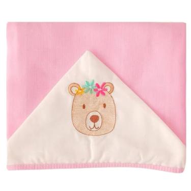 Imagem de Toalha de Banho Bebê com Capuz Bordado Fralda Soft 100% Algodão Praia Piscina (Ursa)