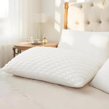 Imagem de ALPHA HOME Travesseiros King Size - Almofada ajustável de espuma viscoelástica desfiada para dorminhocos nas costas, laterais e estômago, alívio da dor no pescoço com capa lavável na máquina