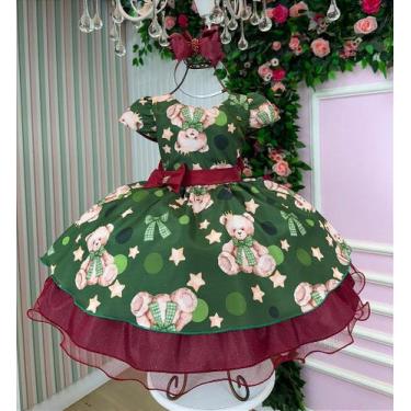 Imagem de Vestido Infantil Encanto de Natal Verde Festa para Meninas - Fabuloso 