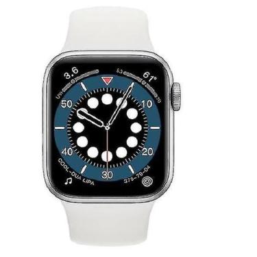 Imagem de Monitores de atividade relógio inteligente com câmera remota branca - 