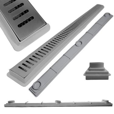 Imagem de Ralo Baixo para Apartamento e Laje 70cm Inox Palito Cocho Raso Cinza c