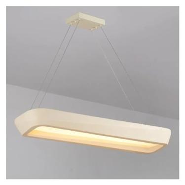 Imagem de Luminária pendente retangular minimalista para sala de jantar, luminária para bar, café, quarto, estilo creme francês, luminárias pendentes para sala de jantar, lustres