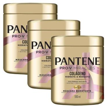 Imagem de Kit 3 Máscaras De Tratamento Pantene Colágeno 550ml