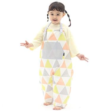 Imagem de Macacão infantil impermeável – alças ajustáveis, calça leve para chuva, bagunça e lama, Triângulo de limão, M