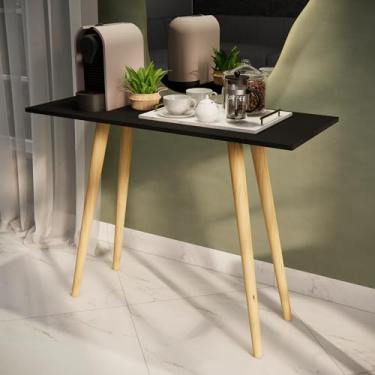 Imagem de Aparador Buffet Mesa Lateral cantinho do Caféem Madeira, 80 x 42 cm, Altura 76 cm. (Preto)