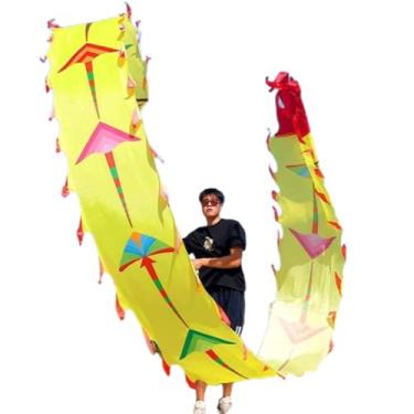 Imagem de Streamer de fita de dragão 3D em forma de pipa de dança quadrada com cabeça de dragão Um presente para entretenimento quadrado, paz e boa sorte. Adereços de desempenho (8 m)