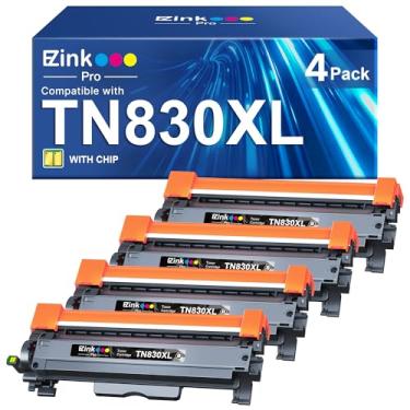 Imagem de E-Z Ink Pro Cartucho de toner TN830 TN830XL compatível com cartucho de toner Brother TN830XL compatível com impressora Brother HL-L2460dw DCP-L2640DW HL-L2405W MFC-L2820DW HL-L2420DW (pacote com 4)