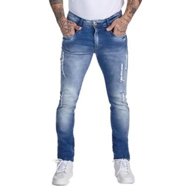 Imagem de Calça Jeans Masculina HNO Skinny Destroyed Azul - HNO Jeans, 36