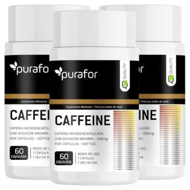 Imagem de 3 CAFEINA 180CAPS - PURAFOR QUALITY