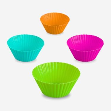 Imagem de Kit com 12 Forminhas de Silicone Premium Cupcake | BPA Free, Antiaderente, Forno e Airfryer (Variado)