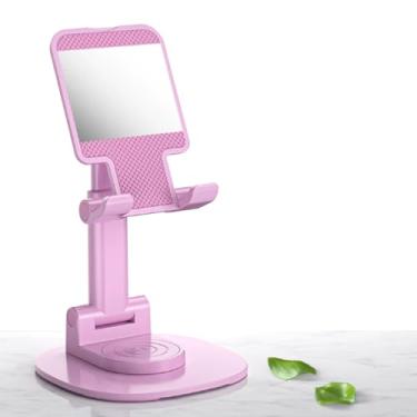 Imagem de Suporte de telefone dobrável, suporte de mesa giratório de 360 graus ajustável para smartphones, tablets, iPad, tripé portátil e leve para assistir a vídeos e jogos ao vivo