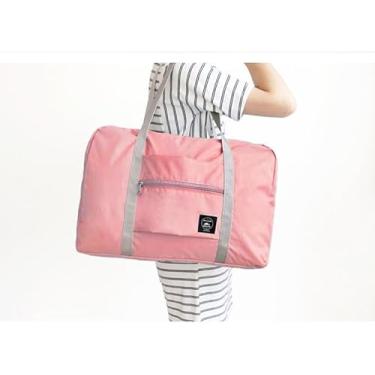 Imagem de Bolsa esportiva de viagem, bolsa de ginástica, bolsa de ombro para fim de semana, bolsa multifuncional dobrável para mulheres, rosa, Bolsa esportiva de viagem
